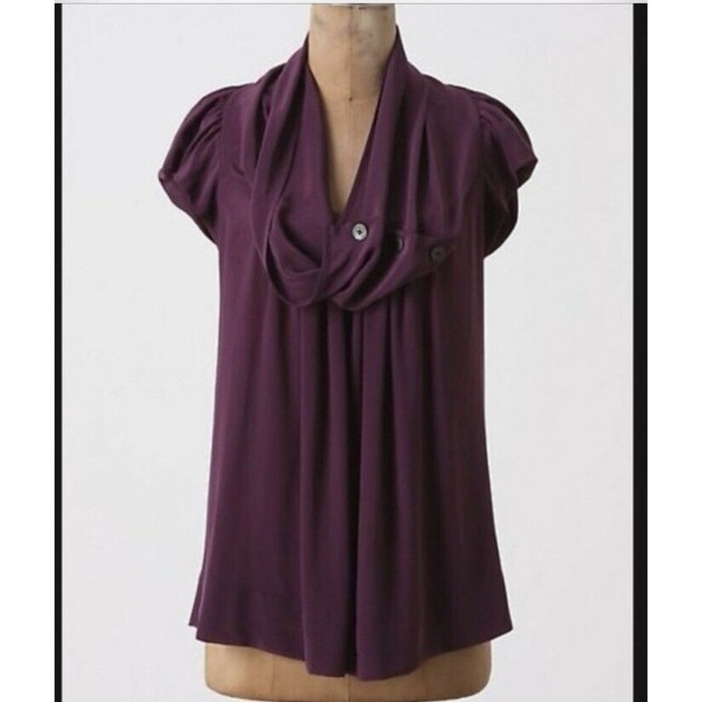 Anthropologie Odille Deuxhill Cowl Blouse silk